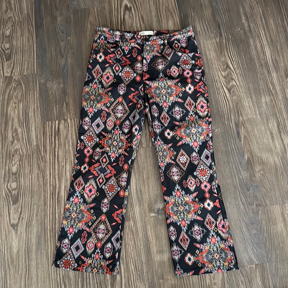 Zara printed bohemian multicolor pants